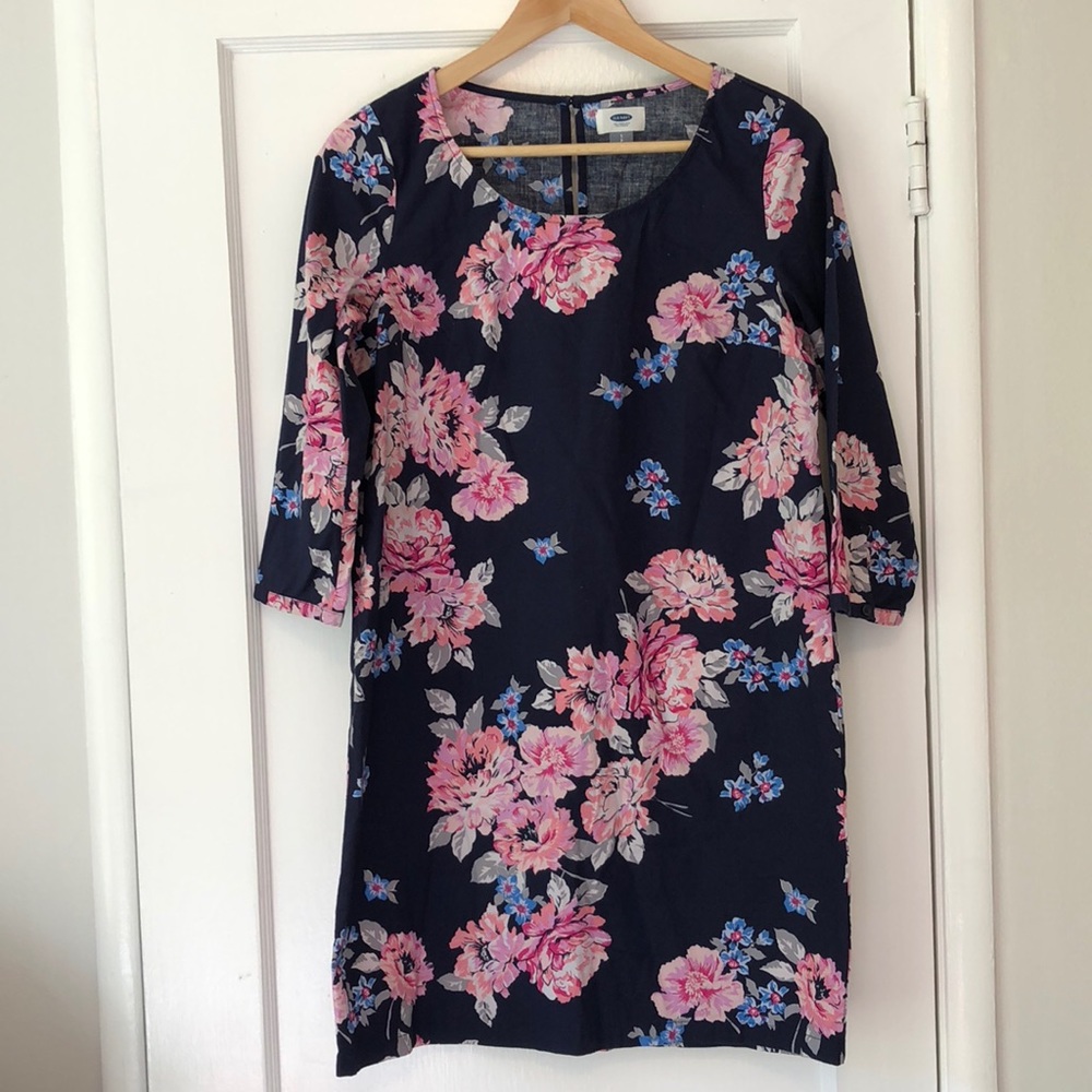 Navy blue floral dress